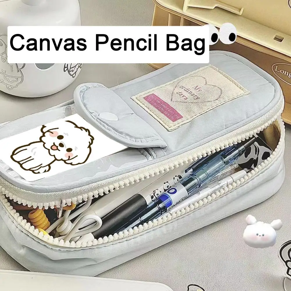 Bolsa de lona para útiles escolares, bolso impermeable para bolígrafos, bolsa de papelería para estudiantes, portátil para niños