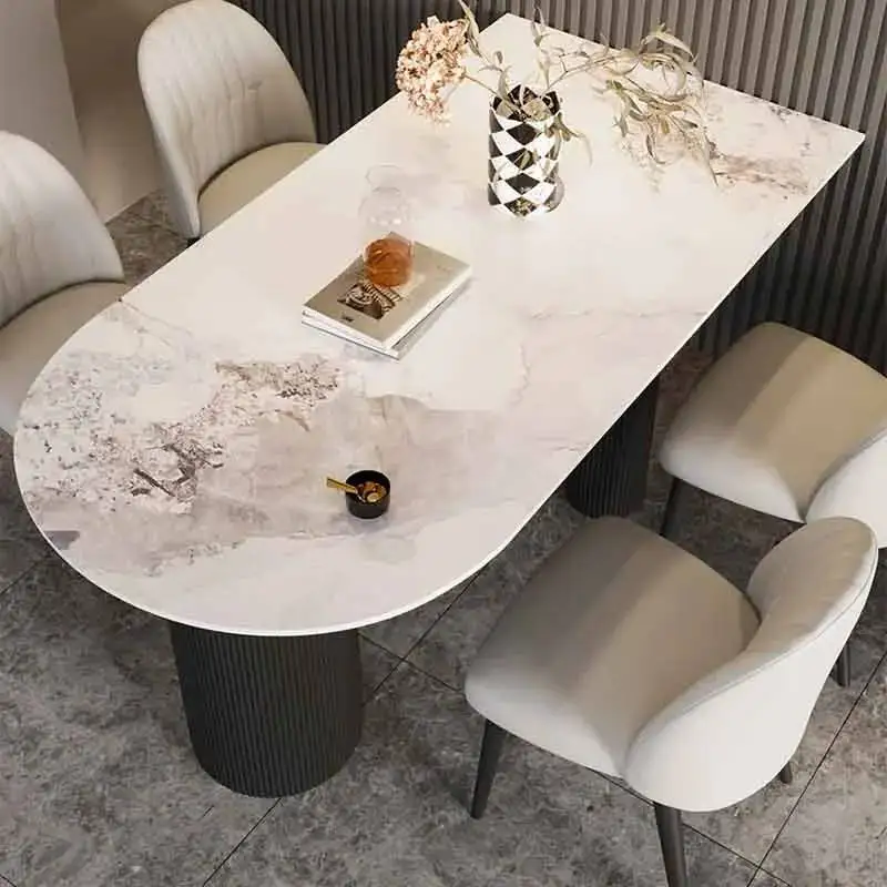 

Nordic Oval Dining Tables Design Restaurant Event House Luxury Kitchen Dining Tables Salon Modern Tavolo Pranzo Furniture Home