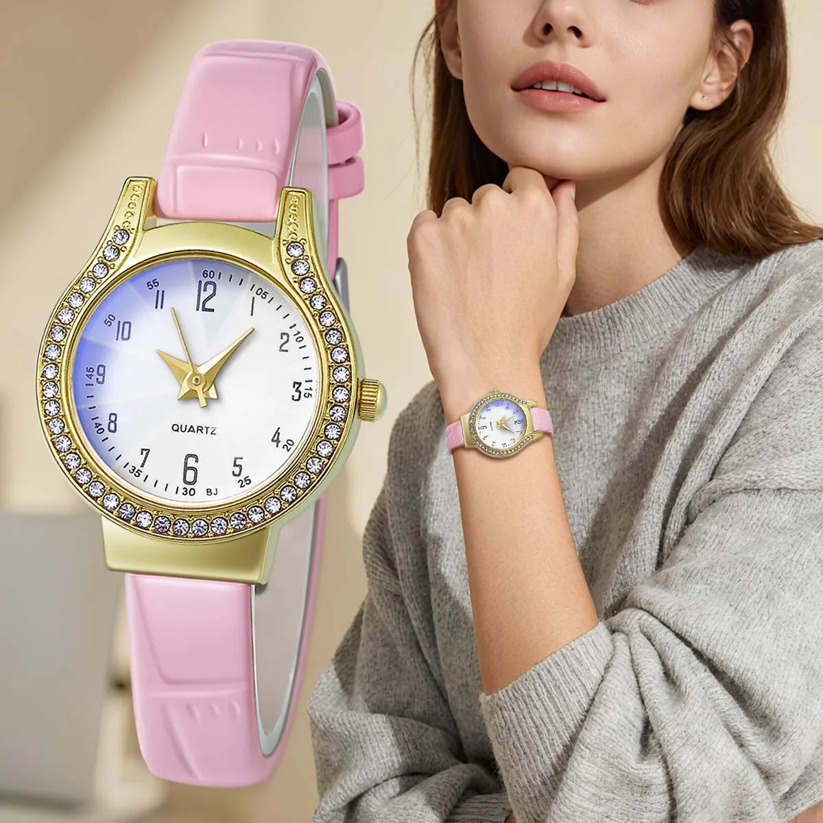 

Thin Strap Women Quartz Watch Casual Fashion Simple Girls Wristwatches
