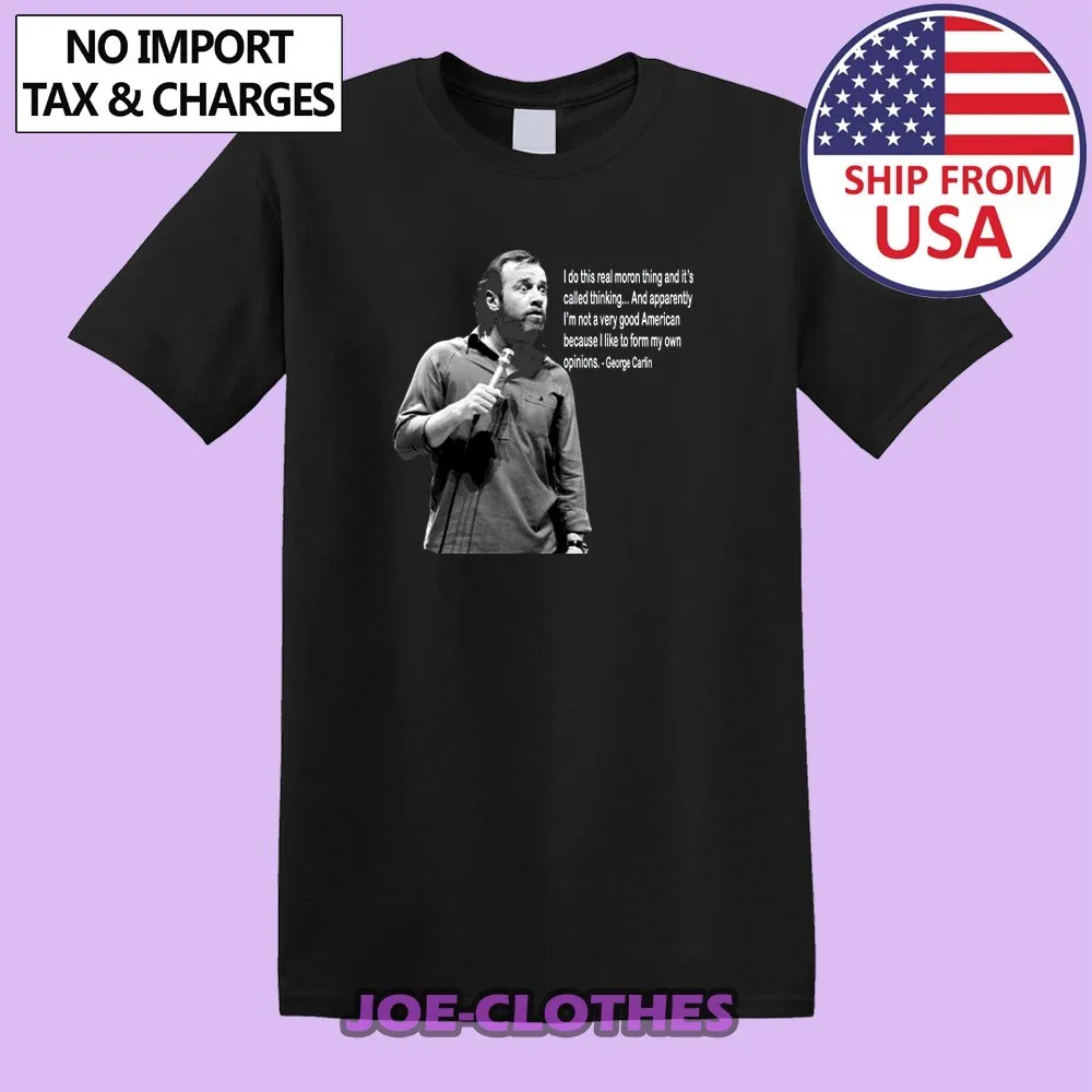 George Carlin Stand Up Comedian Men's Black Size S5XL