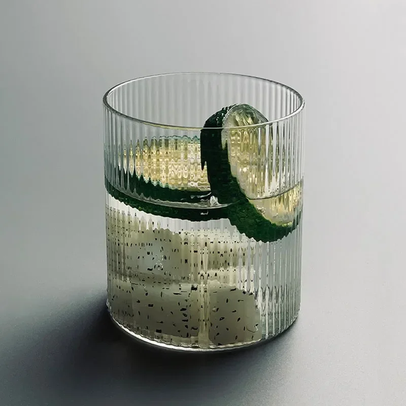 300ml Large Nordic Ripple Glass Cups Transparent Whiskey Glasses High Temperature Tea Water Drink Milk Juice Coffee Beer Mug Set