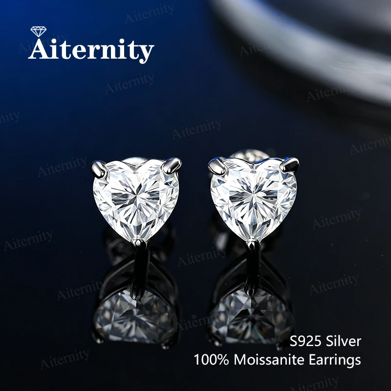 

Certified 0.5-2ct heart-shaped cut moissanite earrings D color VVS1 925 Silver women's Party Jewelry Gifts