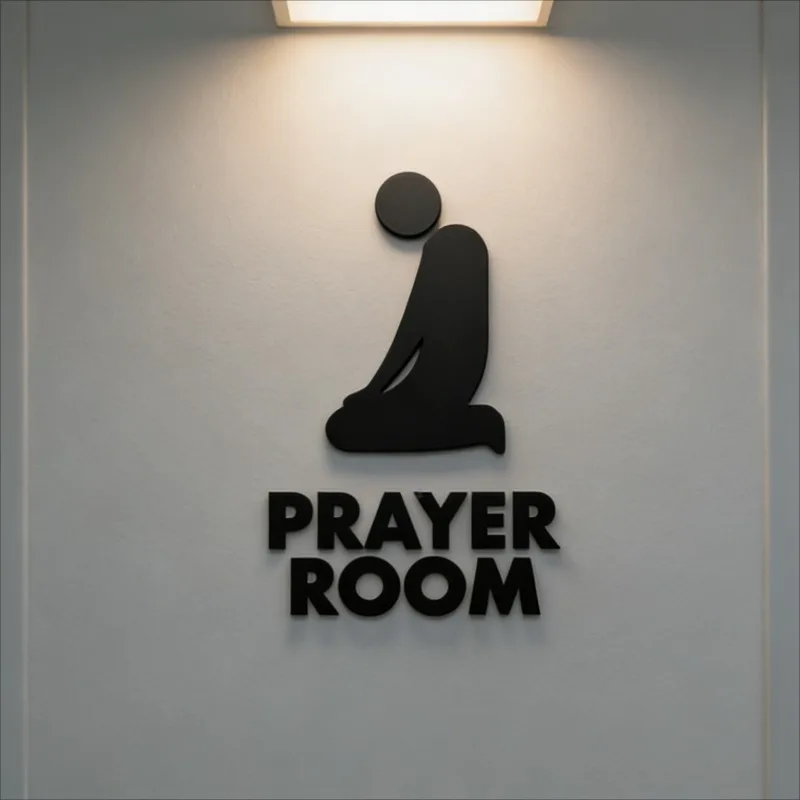 Acrylic 3D Men's Prayer Sign Self-Adhesive Islamic Wall Art Mosque Decoration Religious Home Decor Ramadan Hanging Plaque