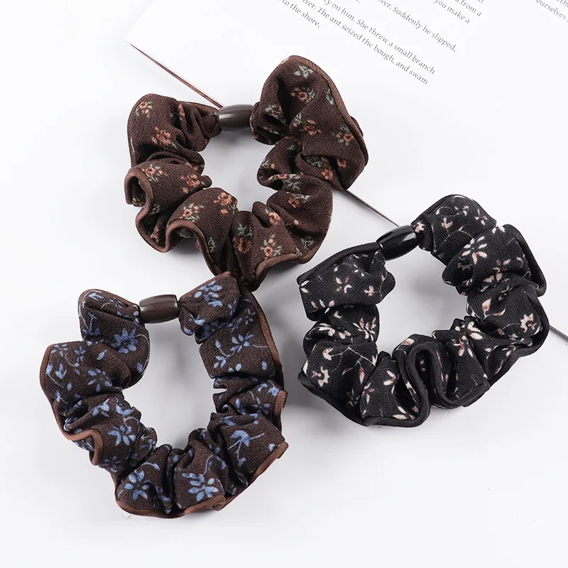 

3PC Good Retro Flower High Elasticity Hair Ties Rope for Women Girls Ponytail Holder Korean Hair Accessories