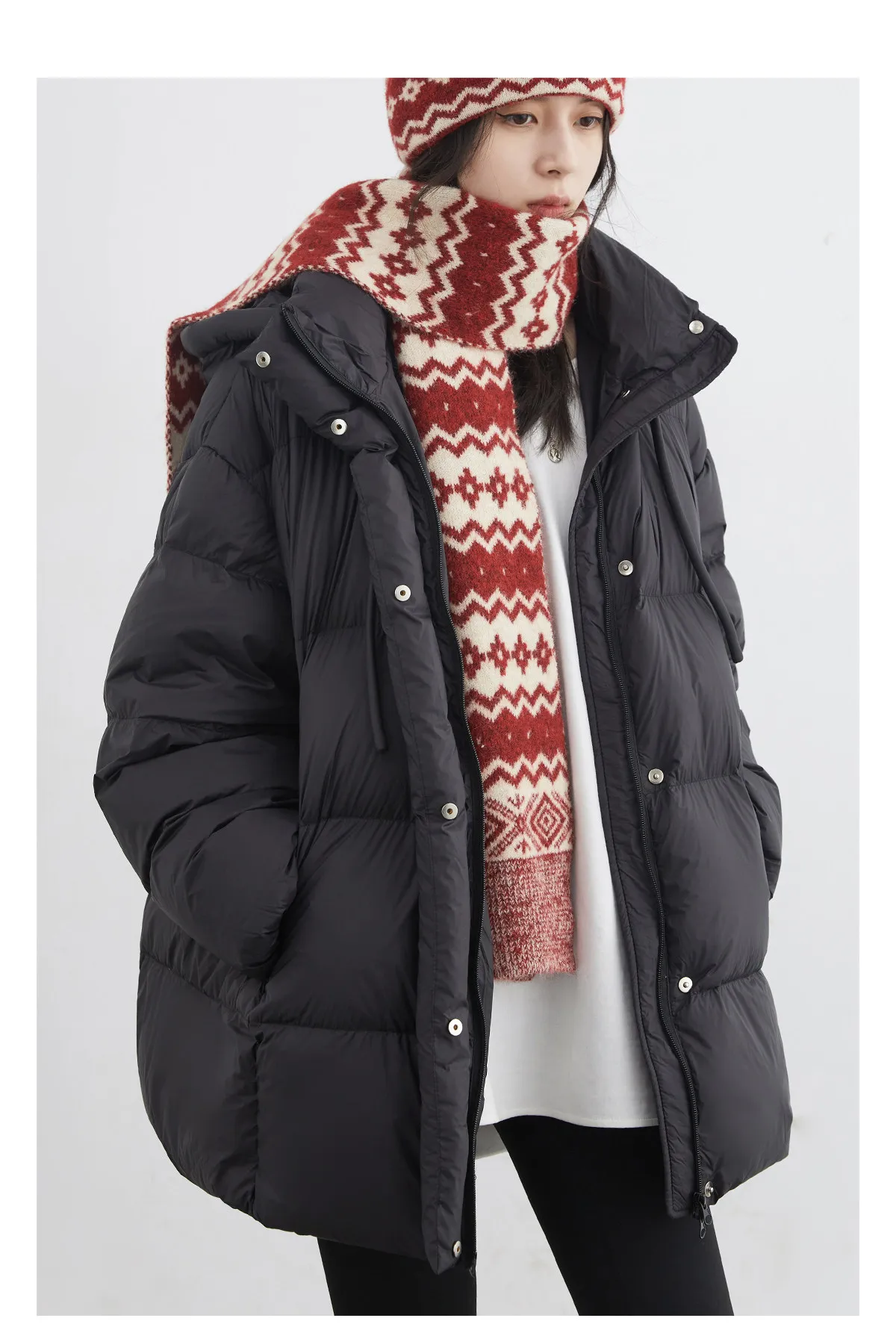 CHIC VEN New Women Down Jacket Solid Loose Casual Hooded Ladies Down Jacket for Woman 90 White Duck Down Coat Autumn Winter 2025