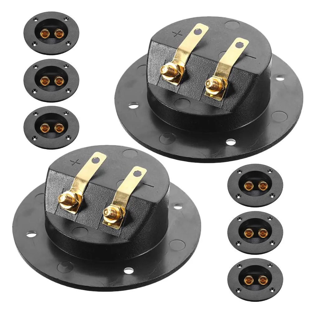8Pcs Speaker Terminal Plate Pure Copper Binding Posts 4-Position Speaker Wire Connector for Hifi