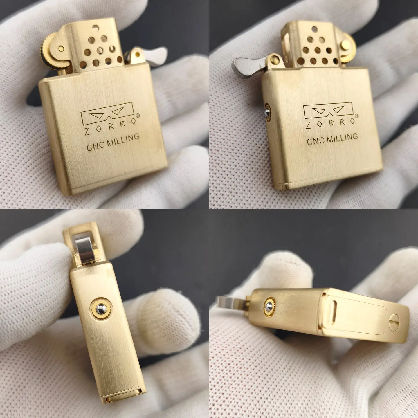ZORRO 4th Gen Armor Brass Lighter Insert CNC Replacement Super Sealed Refillable Oil Wick Windproof Heavy Durable EDC Men Gift