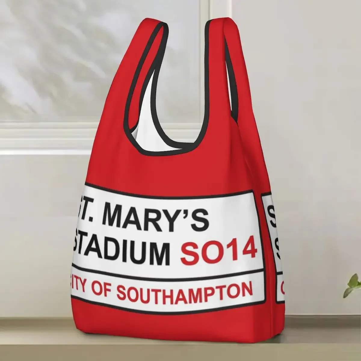 Southampton Football Team St. Mary's Stadium Street Sign Portable Tote Bags Foldable Shoulder Shopper Bag Grocery Handbag