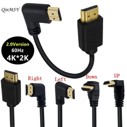 4K HDMI 2.0 Cable 90/270 Degree Angle HDMI Male to Male Cable 2K*4K 0.15M 0.6M 1.8M 1080P 3D for TV PC Projector PS3 PS4