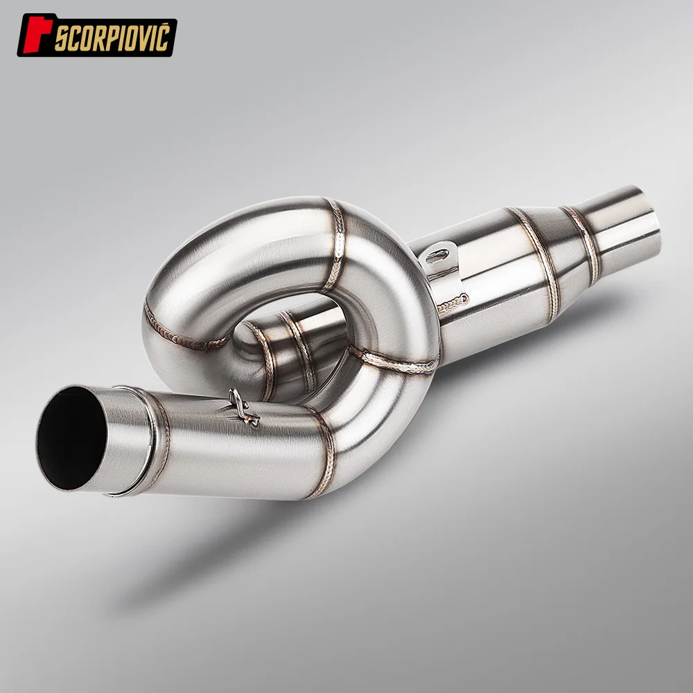 51MM Motorcycle Exhaust Escape Middle Link Connect Pipe For Z800 2013‑2016 Z750 2007‑2014 Exhaust Modified Tube