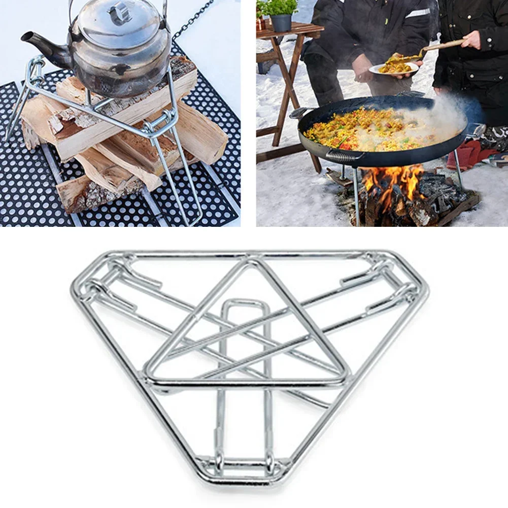 Outdoor Portable Foldable Grill Camping and Picnicking Mini Hanging Pot Holder Camping Campfire Stand Tripod Camping Supplies