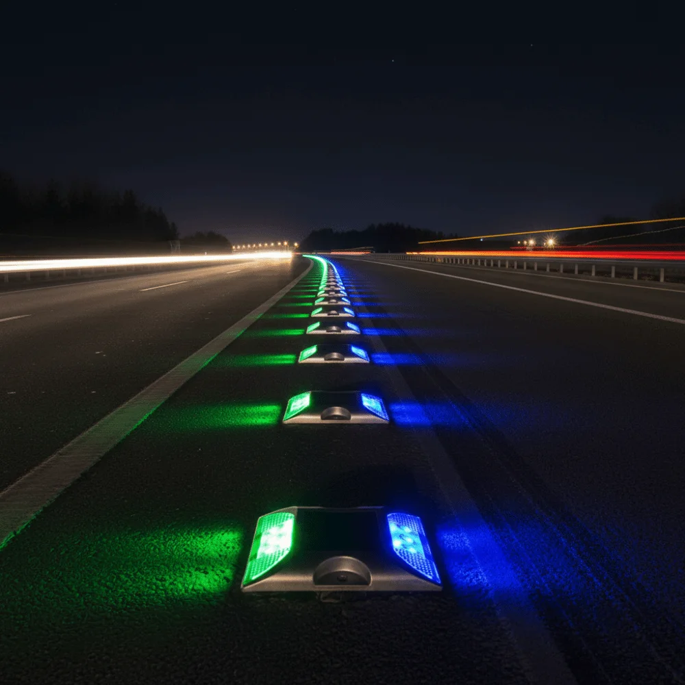 Solar Powered Solar Road Stud Light Portable Durable LED Ground Light Square Shape Flashing Solar Energy Spike Lights