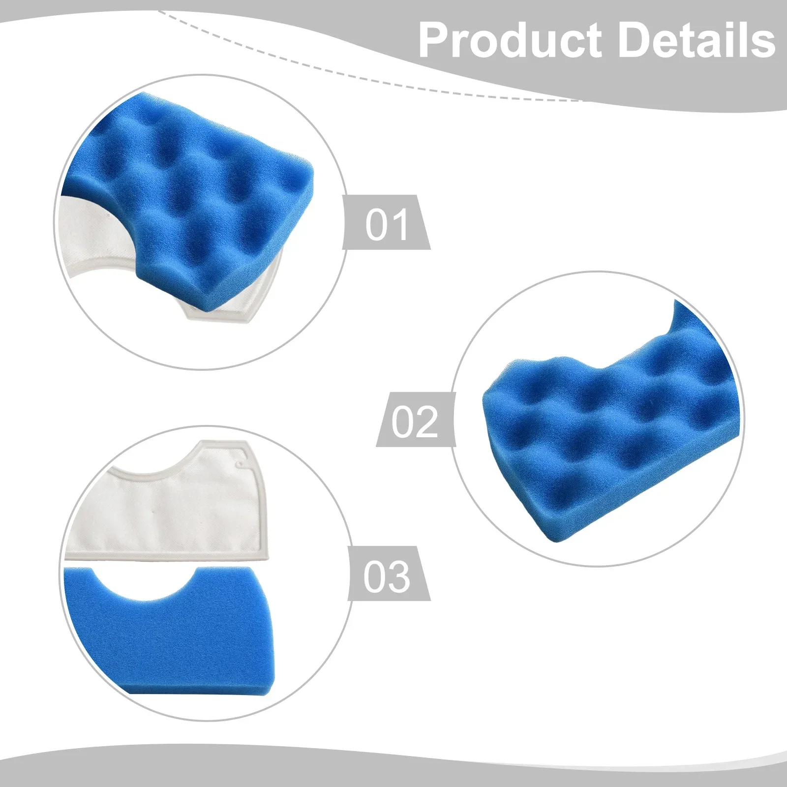 Sweeper Filter Remover Blue+White For Samsung Vacuum Cleaner DJ97-01040C Foam Rubber Dust SC4310 SC4316 SC4320