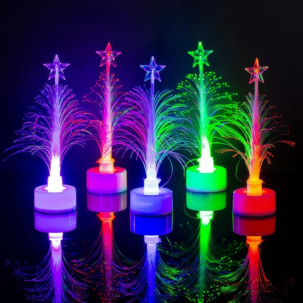 1-5 Stücke Bunte Farbwechsel Faser Weihnachtsbaum Weihnachten Neujahr Geburtstag Hochzeit Karneval Party Geschenk Dekoration Ornamente