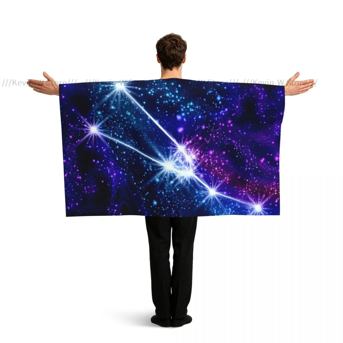 

Sports Fan Flag Cape With Sleeve Constellation Taurus In The Sky Wearable Flag Cloak Costume