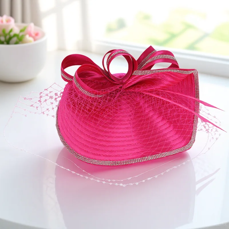 

Mesh Yarn for Women Shiny Fascinator Headb Tea Party Wedding Hair Accessories Fasinators For The Hair Reusable Stable Design