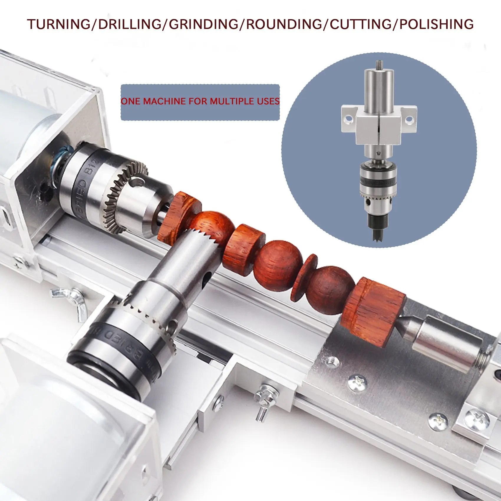 New Multifunction Drilling Tailstock Live Center With Claw For Mini Lathe Machine Revolving Centre DIY Accessories Woodworking