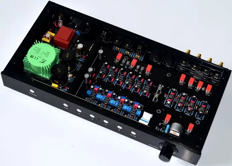 คลาสสิกที่สมดุลอย่างเต็มที่ MBL6010D สายผู้ที่ชื่นชอบ preamplifier HIFI JRC5534 JRC5532 Front-end op amp พร้อมรีโมทคอนโทรล preamp