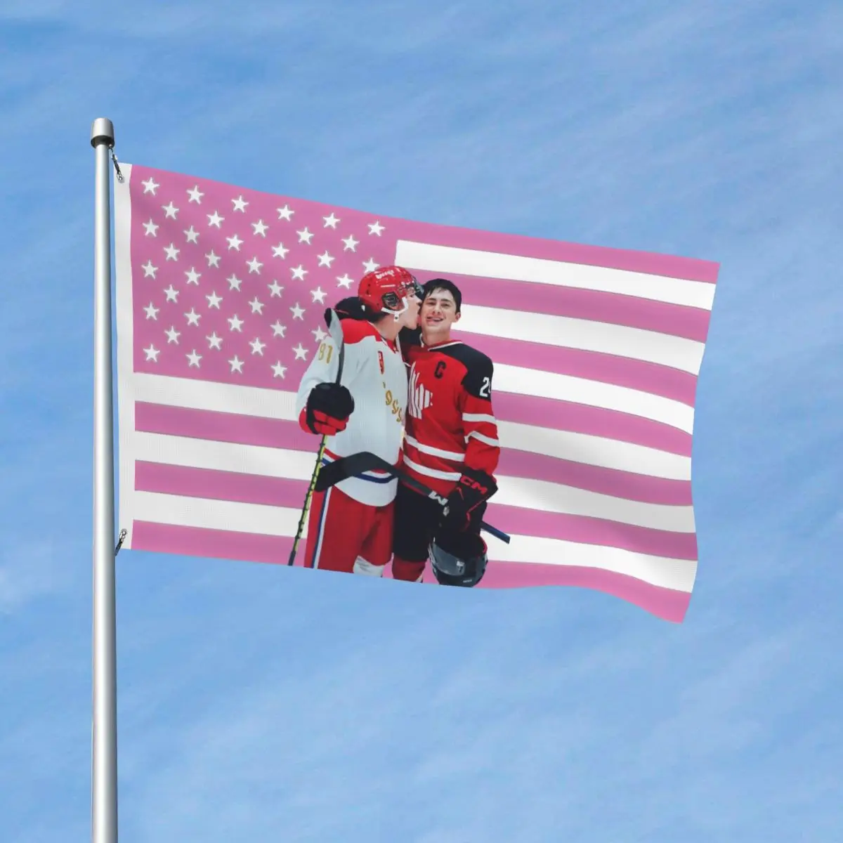 Heated Rivalry Kiss Flag Double Sided Indoor Outdoor Banner Hockey Shane Ilya Polyester Home Room Dorm Wall Decor