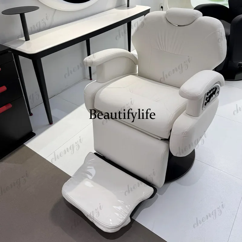 E182   Professional Electric Barber Chair Reclining Tattoo Sleep Designer Barber Chair Pedicure Message Salon Furniture