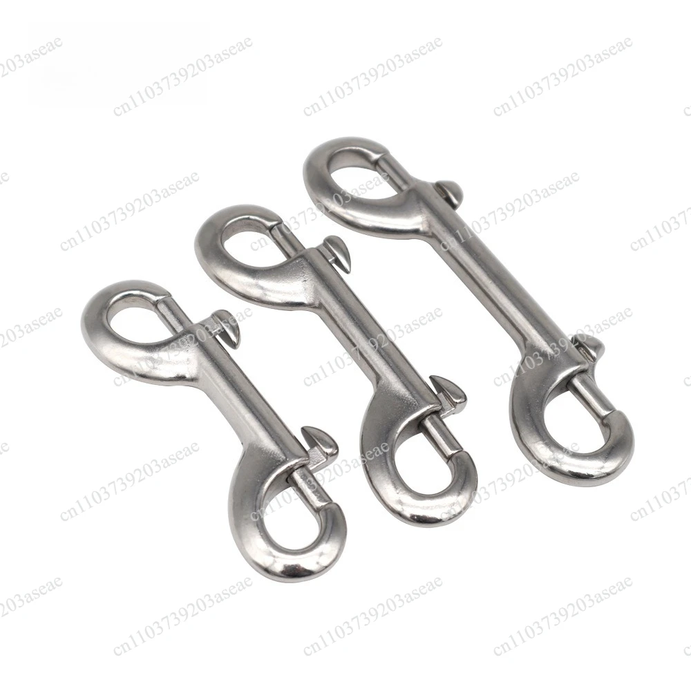 316 stainless steel double head spring hook B type hook dog chain head diving flow hook, outdoor diving quick unloading hook