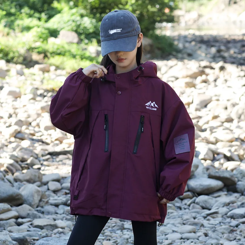 ZOETOPKID Girls' Autumn Winter Jacket Windproof Detachable 2pcs Set Fleece Lined Zipper Closure Casual Coat for Kids‌