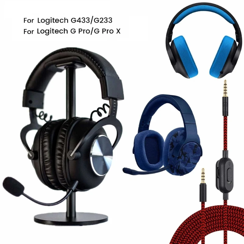 Aux-Kabel für Logitech Gpro x G233 G433 Kopfhörer-Audio kabel mit Inline-Stumm schaltung und Lautstärke regler Rausch freies Kabel Hochwertiger Sound