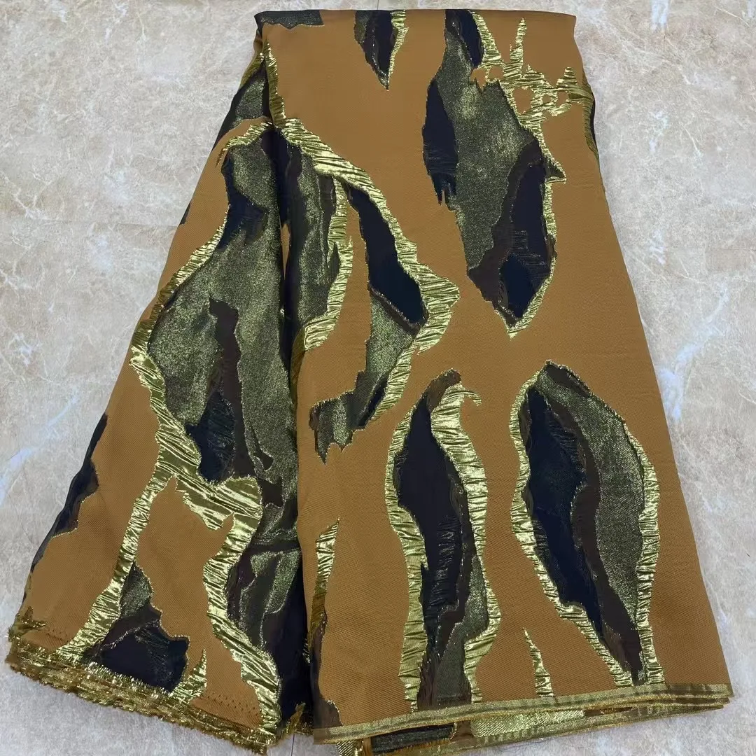 

French Brocade Lace African Demask Lace Fabric 2025 Newest Nigerian Jacquard Lace Fabric for Women Evening Dresses Sewing HJ6367