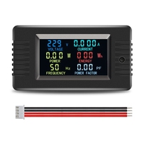 ABKD Peacefair PZEM-022-VH Single-Phase 6In1 AC Volt Amp Meter Color Screen Frequency Power Factor Wattmeter Power Meter 10A 220