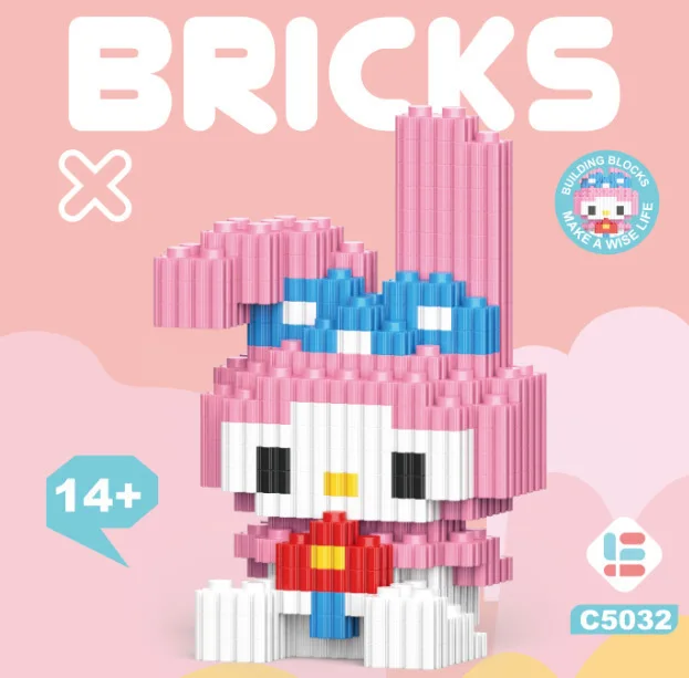 Sanrio Hello Kitty Splicing Building Block Cinnamoroll Mini Blocks Blocos Blocks Kuromi My Melody Cinnamoroll Pochacco Purin