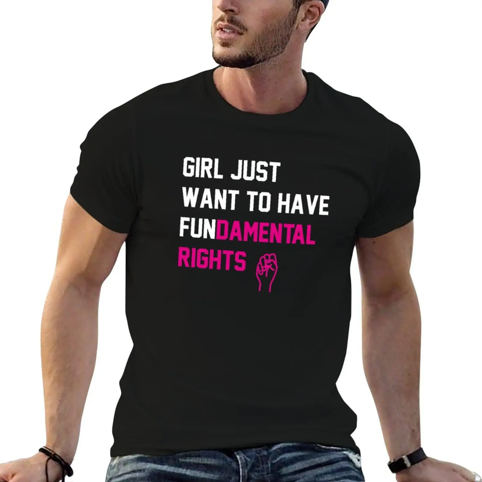 Cyndi Lauper's Official Girls Just Want to Have Fundamental Rights T-Shirt Fashion Casual Short Sleeve Top