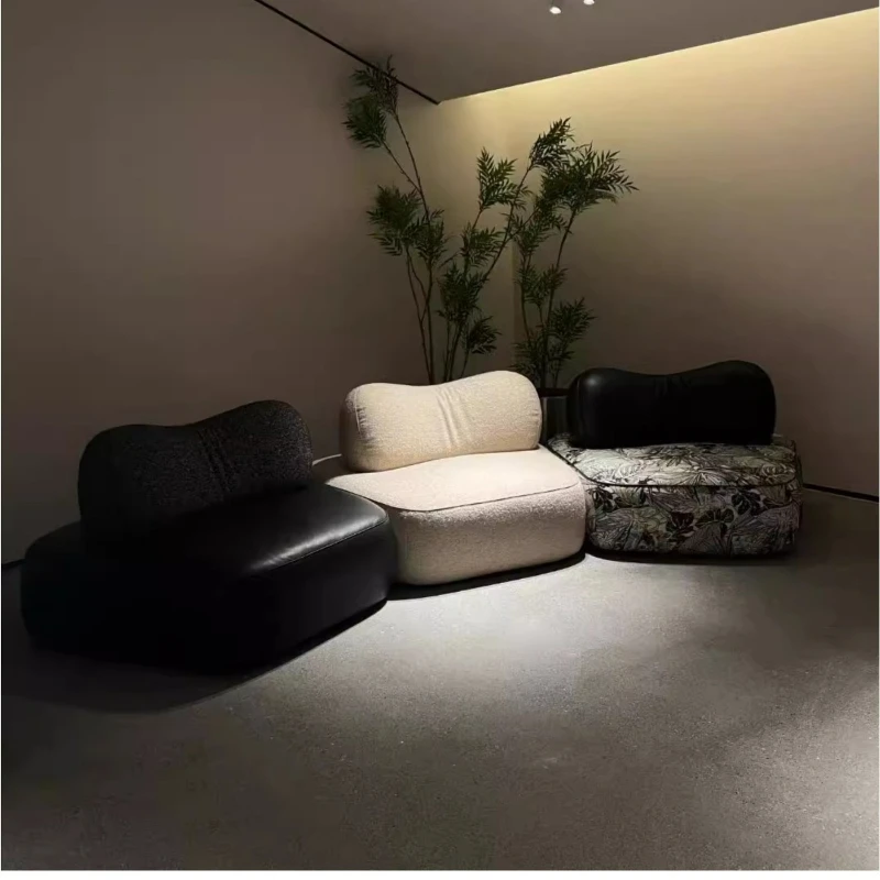 Minimalist antique style armless module sofa living room creative designer niche island sofa small apartment
