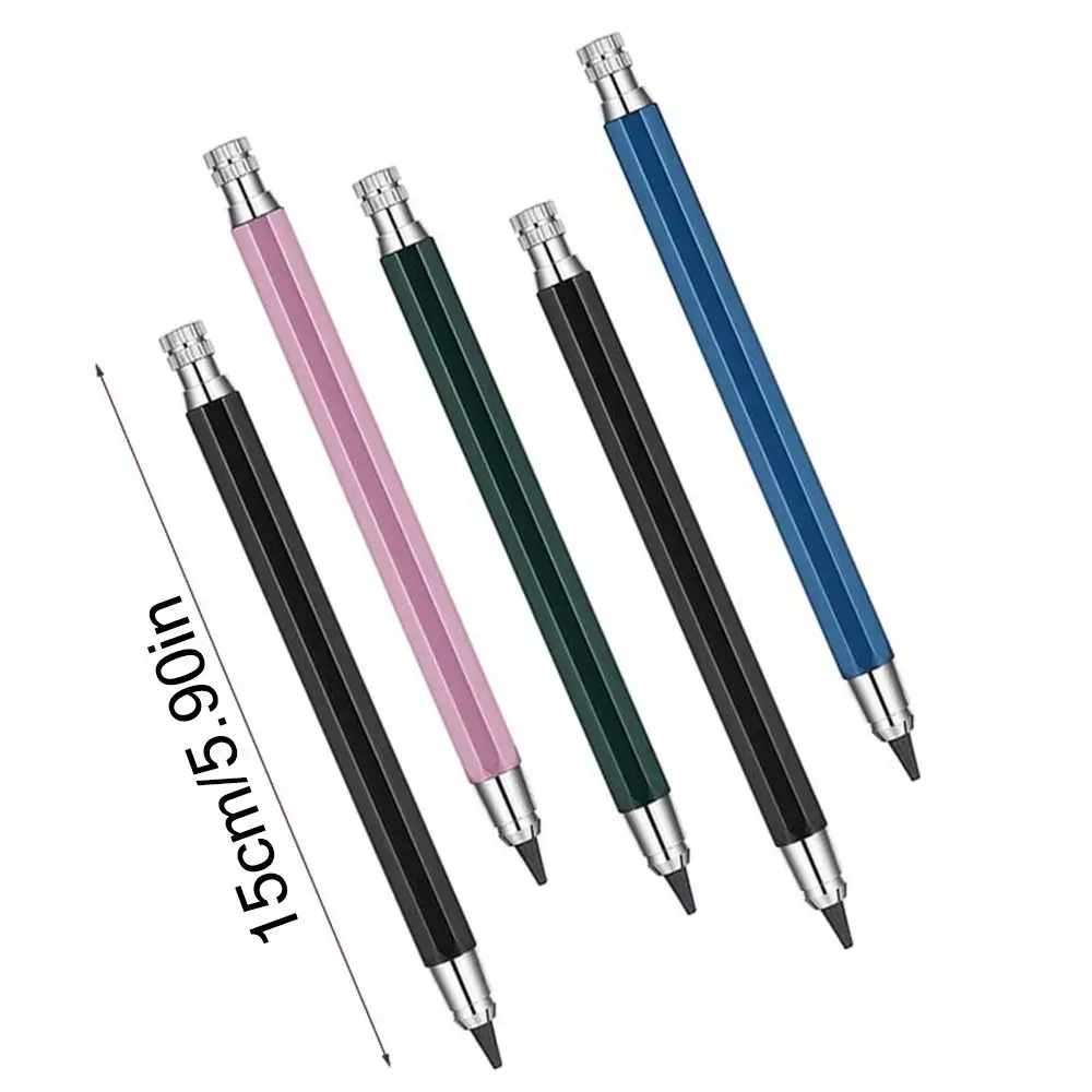 4.0mm Mechanical Pencil Metal Drawing Writing Tool Automatic Pencil Sketch Comics Design 2B/4B/6B/8B/10B Pencil Refill