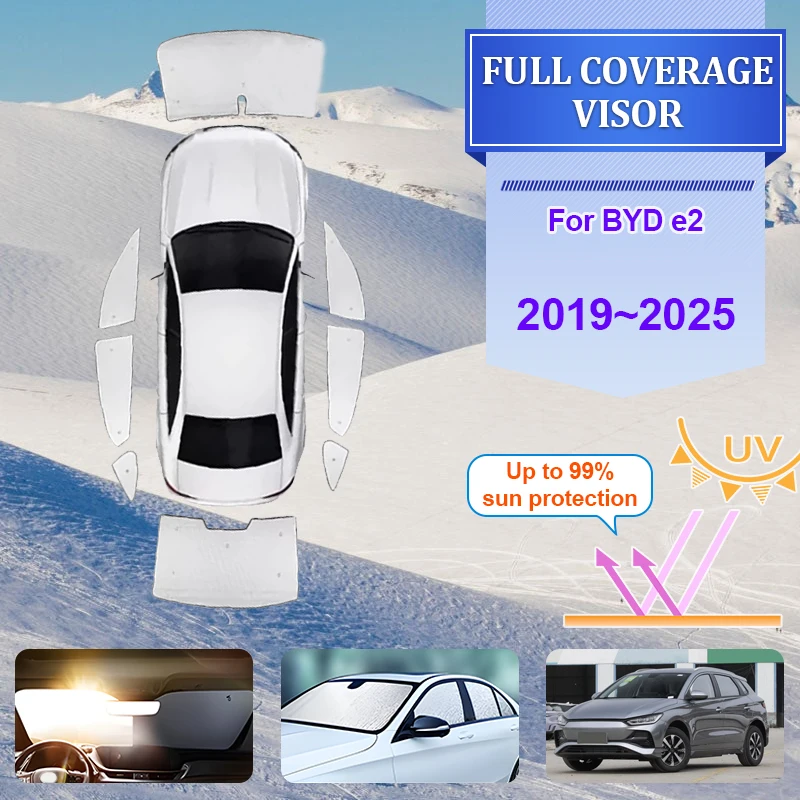 

Для BYD e2 2019 ~ 2025 2021 2022 2023 автомобильный солнцезащитный козырек на лобовое стекло теплоизоляционный солнцезащитный козырек с УФ-блокировкой автомобильные аксессуары