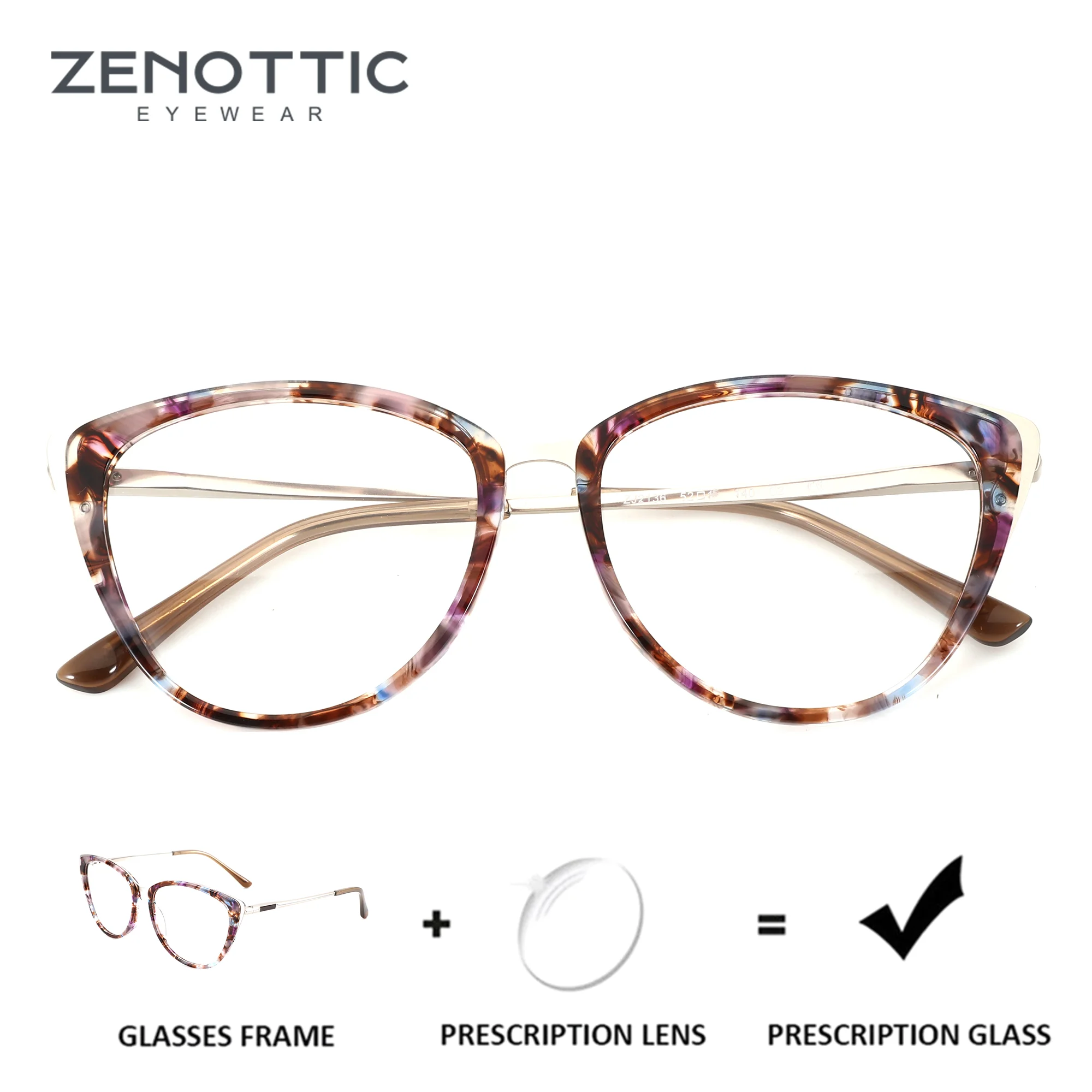 zenottic-sサイズ-キャットアイ-アセテート調光処方眼鏡-女性用-ブルーライトカット-近視用光学レンズ-カスタム処方対応