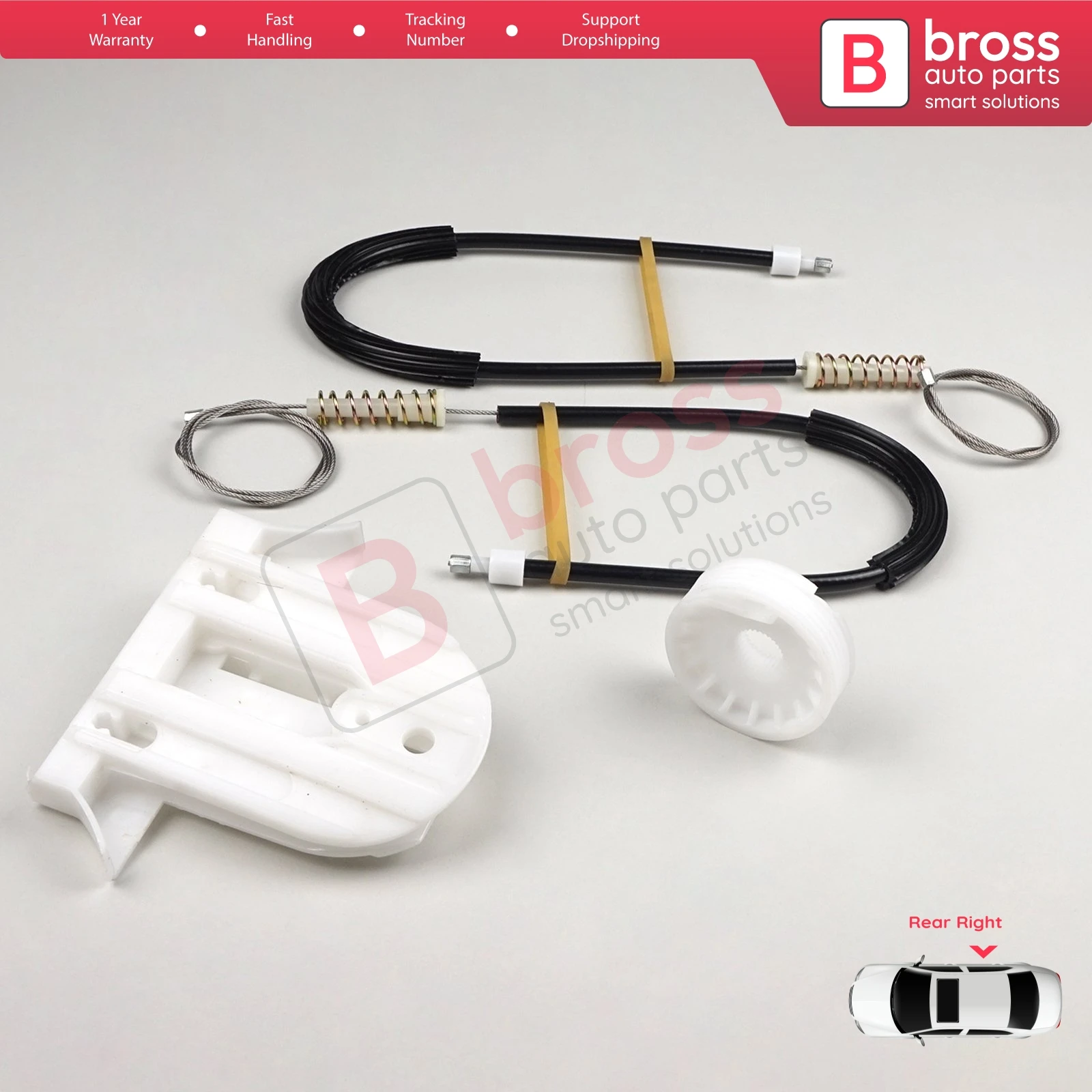 Bross قطع غيار السيارات BWR1019 الطاقة الكهربائية مجموعة إصلاح ضابط النافذة الخلفية الباب الأيمن لفورد مونديو MK4 2008-2014