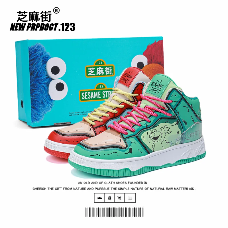 Halloween gift men's shoes 2024 new Mandarin duck high top breathable basketball shoes men all match sneakers board shoes men