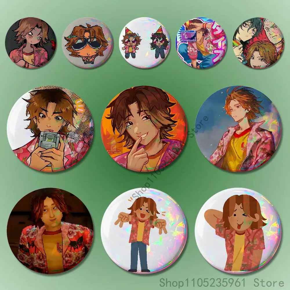 

Daisuke M-Mouthwashing 58mm 44mm HD Print Brooch Badges Pretty Derby Round Display Brooches Lapel Pins Custom