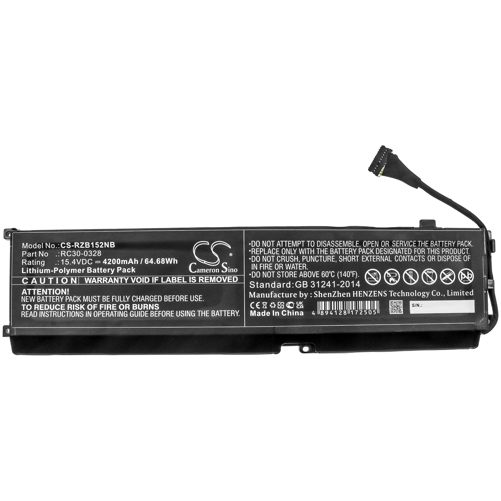 

Li-Polymer Notebook, Laptop Battery for Razer,15.4v,4200mAh,Blade 15 2020 Blade 15 2021 RZ09-0330x RZ09-03305x,RC30-0328