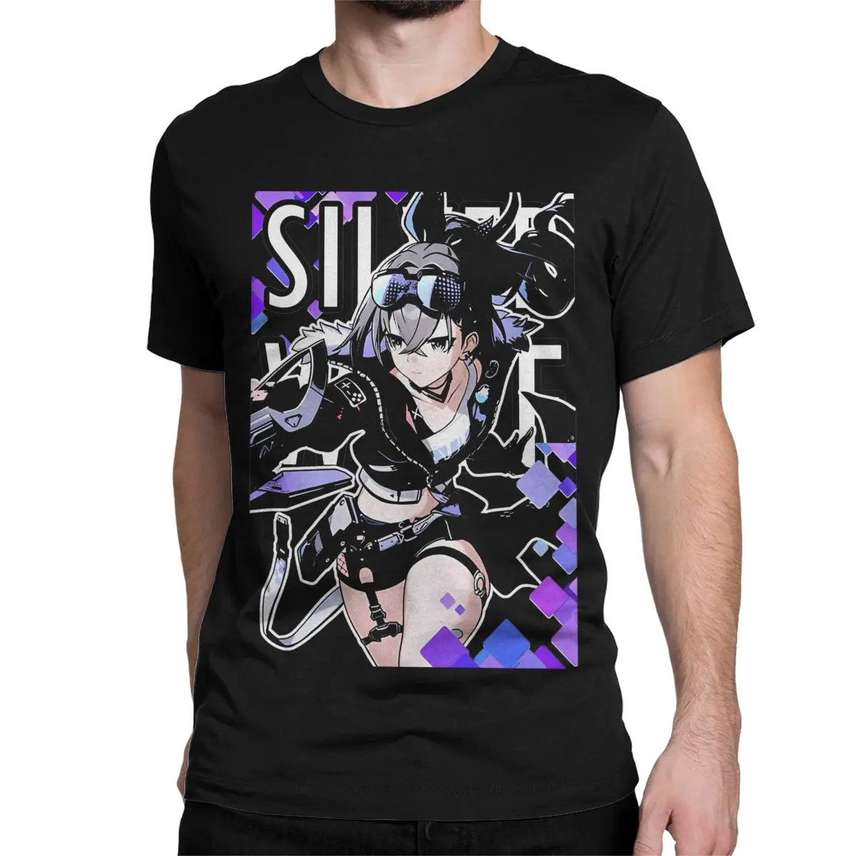 Silver Wolf Honkai Star Rail Game Waifu T Shirts Men Women's Cotton T-Shirts Crew Neck Tee Shirt Short Sleeve Clothing Unique