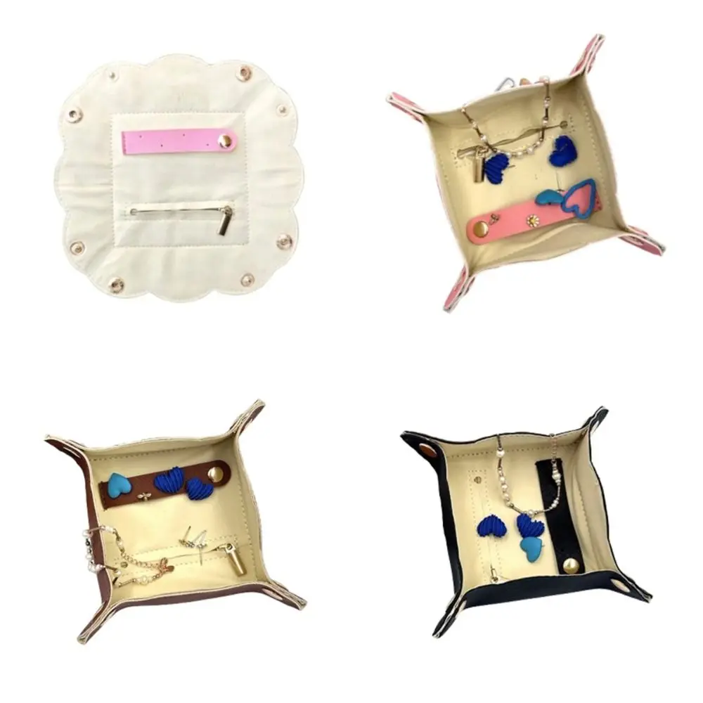 

Nordic Leather Desktop Storage Tray Jewelry Bag Storage Box Cosmetic Key Storage Tray Space Saving Portable Jewelry Display Tray