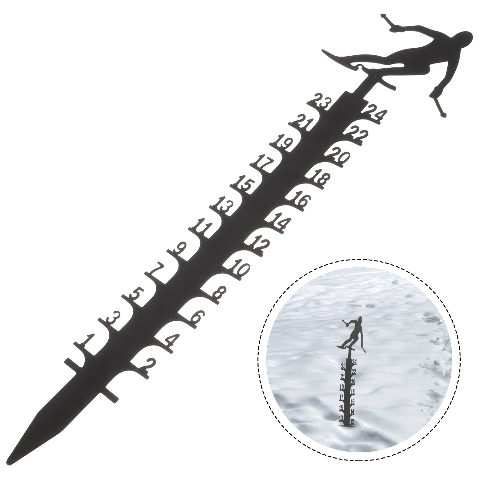 

Christmas Gauge Metal Measuring Device Outdoor Garden Decoration Yard Sign Winter Decor Snow Measurement Ruler Outdoor Snow