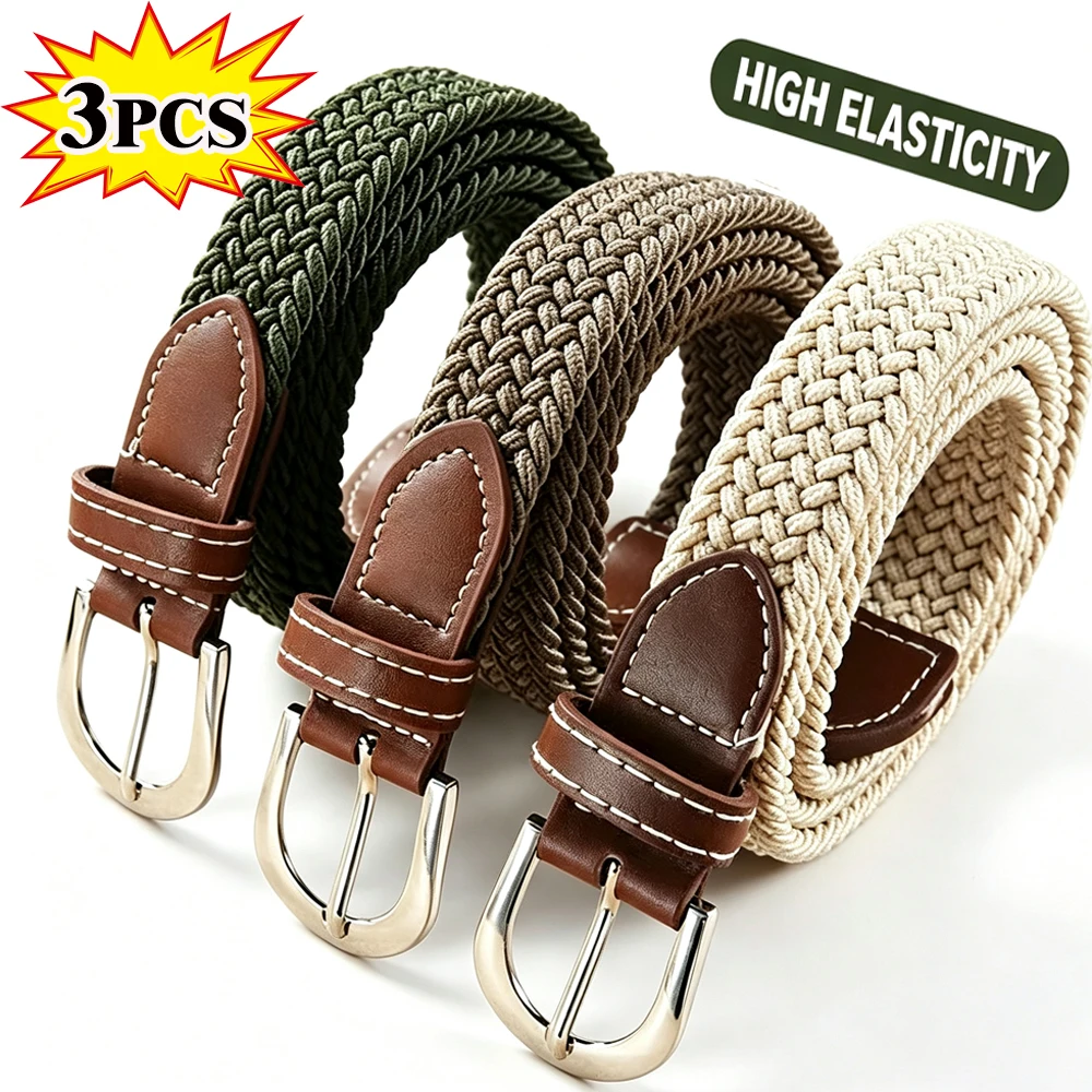 Women's Elastic Belt Casual Woven Belt Outdoor Sports Braided Belt Climbing Work Jeans Suit Pants Belt for Women Men Universals