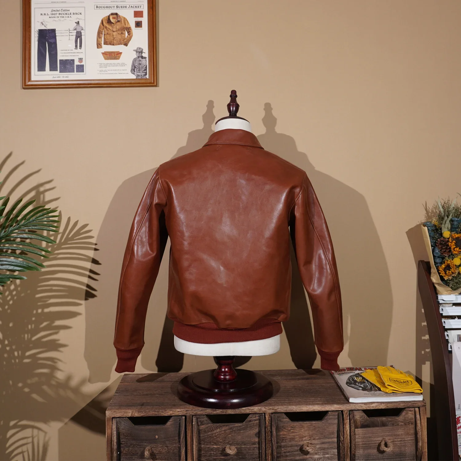 New Spot Eastman Version 16159 A-class Wax Horse Skin A2 Flight Suit Jacket Leather American Retro Men