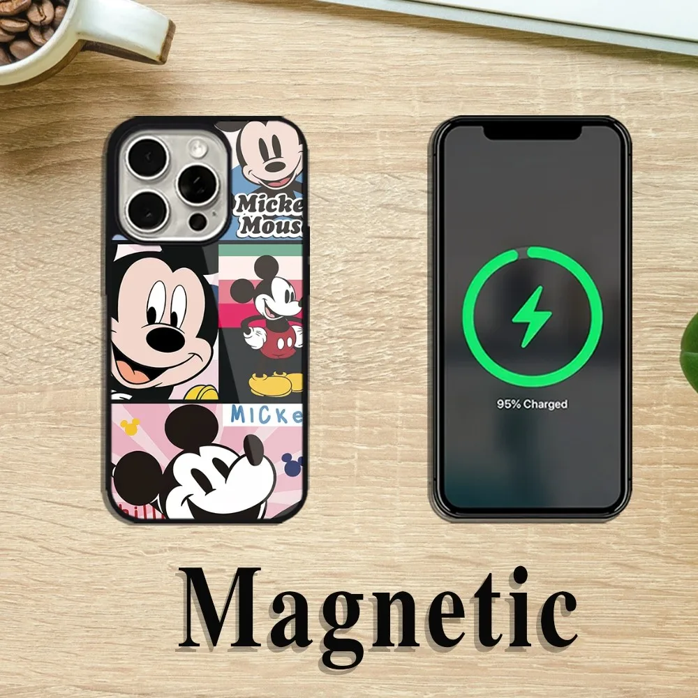 M-Mickey Disney M-Mouse Phone Case For iPhone 11 12 13 14 15 Pro Max Plus Magsafe Magnetic Wireless Charging