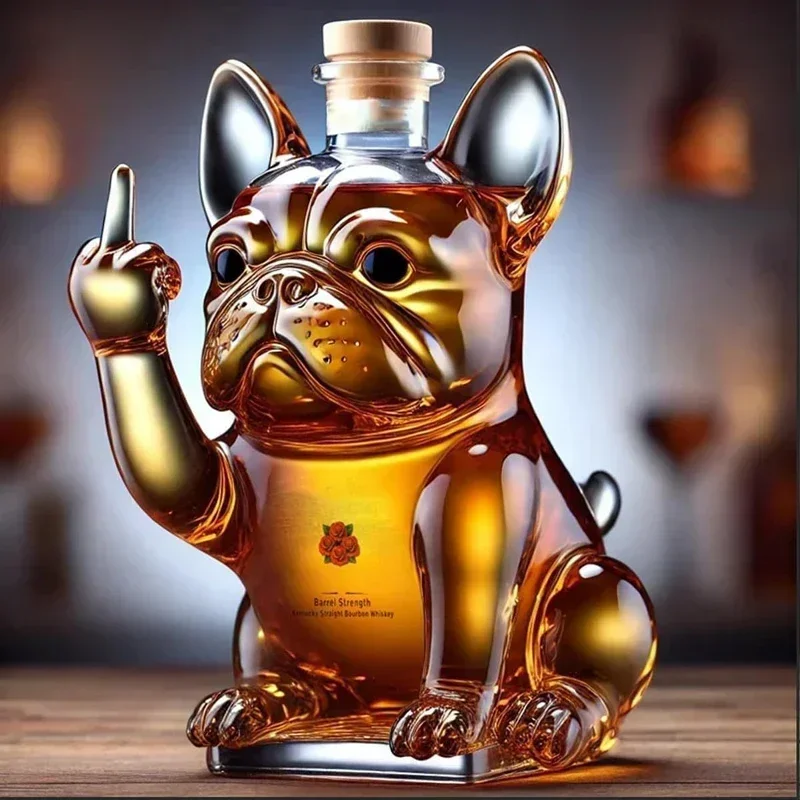 Bouteille de whisky bouledogue français drôle, carafe à whisky pour farces, Bar, bureau et décoratio