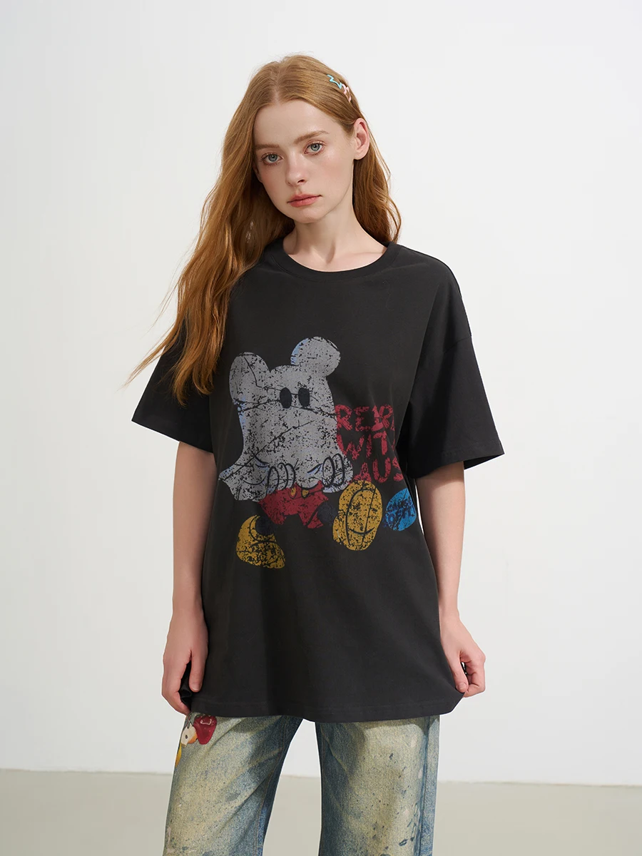 

Женская винтажная свободная футболка SOFITTE с коротким рукавом, повседневная, из хлопка, летняя, влагоотводящая, с круглым вырезом