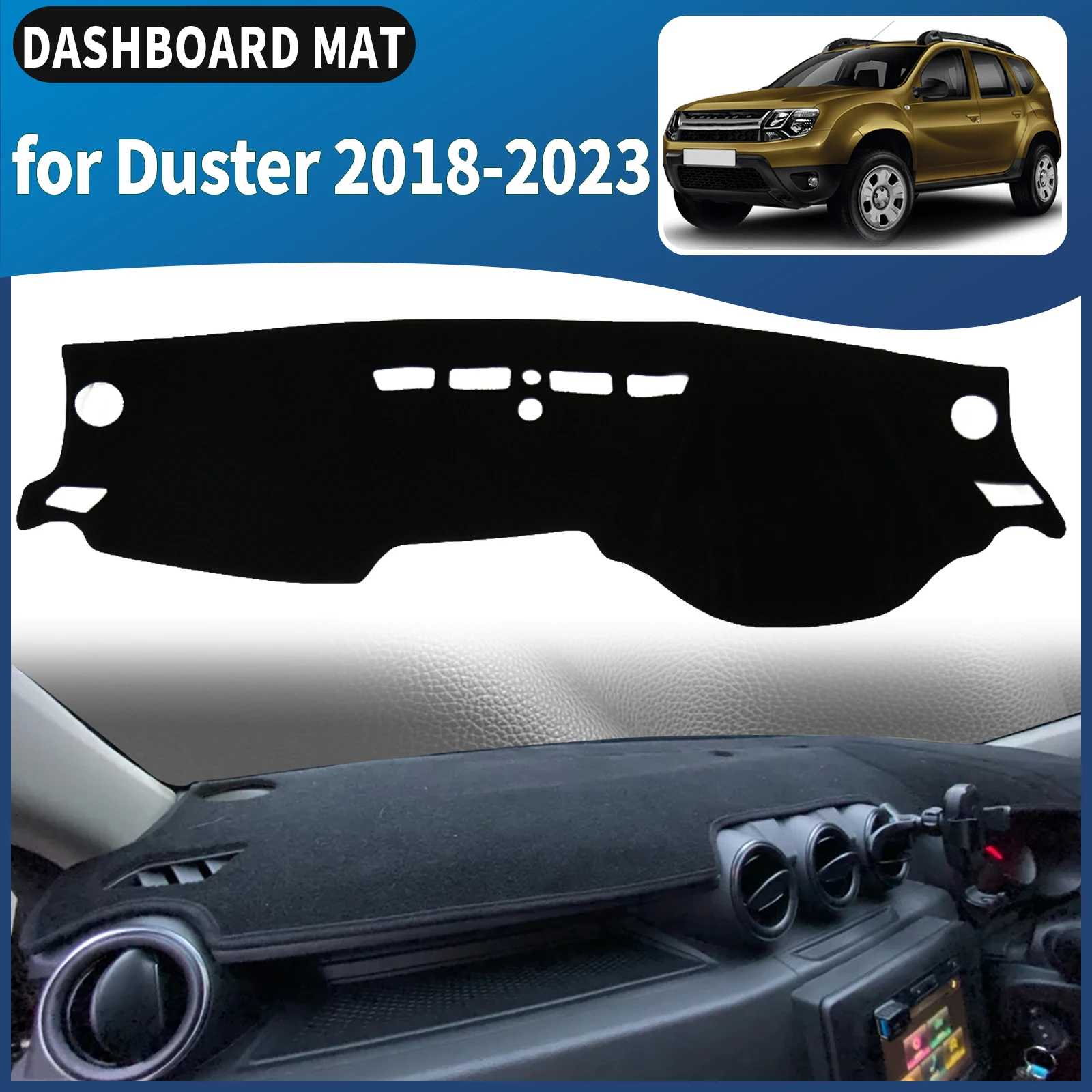 

for Renault Dacia Duster 2023-2018 ​​Dashboard Cover Mat Sunshade Anti‑Slip Dash Carpet Protector Interior Parts Accessories