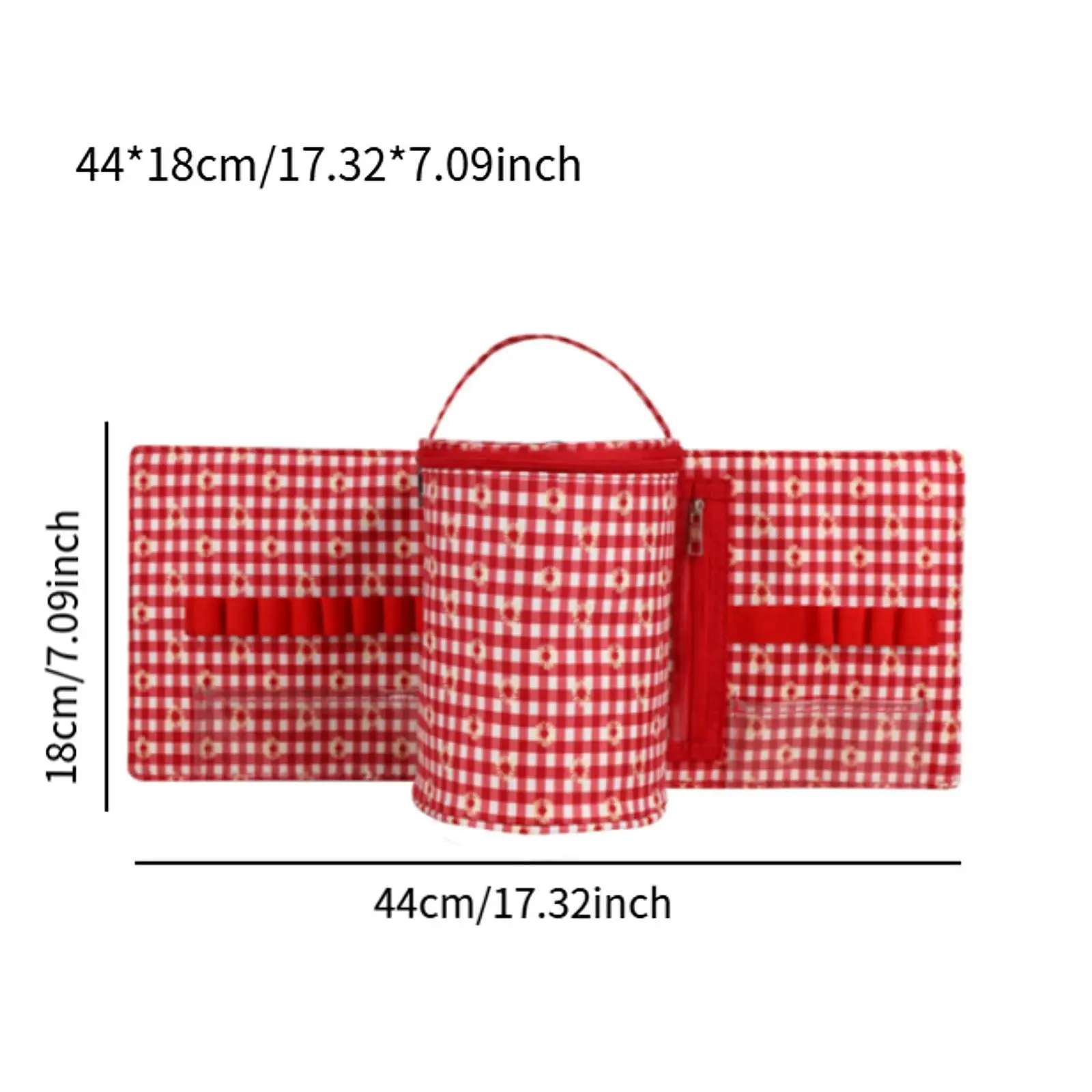 حقيبة تنظيم الحياكة من الكروشيه للسفر بخطافات صوف الغزل #6