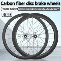 700c Carbon Road Wheels 28 32 35 38 42 45 50 55 65 mm 24 Holes Wide Rim Wheelset 700c Center Lock Disc 6-blot Racing Bike Wheels
